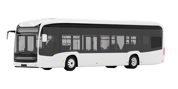 weißer elektrischer Stadtbus